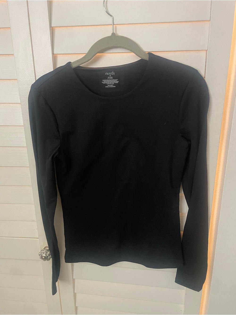 Nudds Women's Long Sleeve Crew Neck Top - Black footed compression size S NWOT